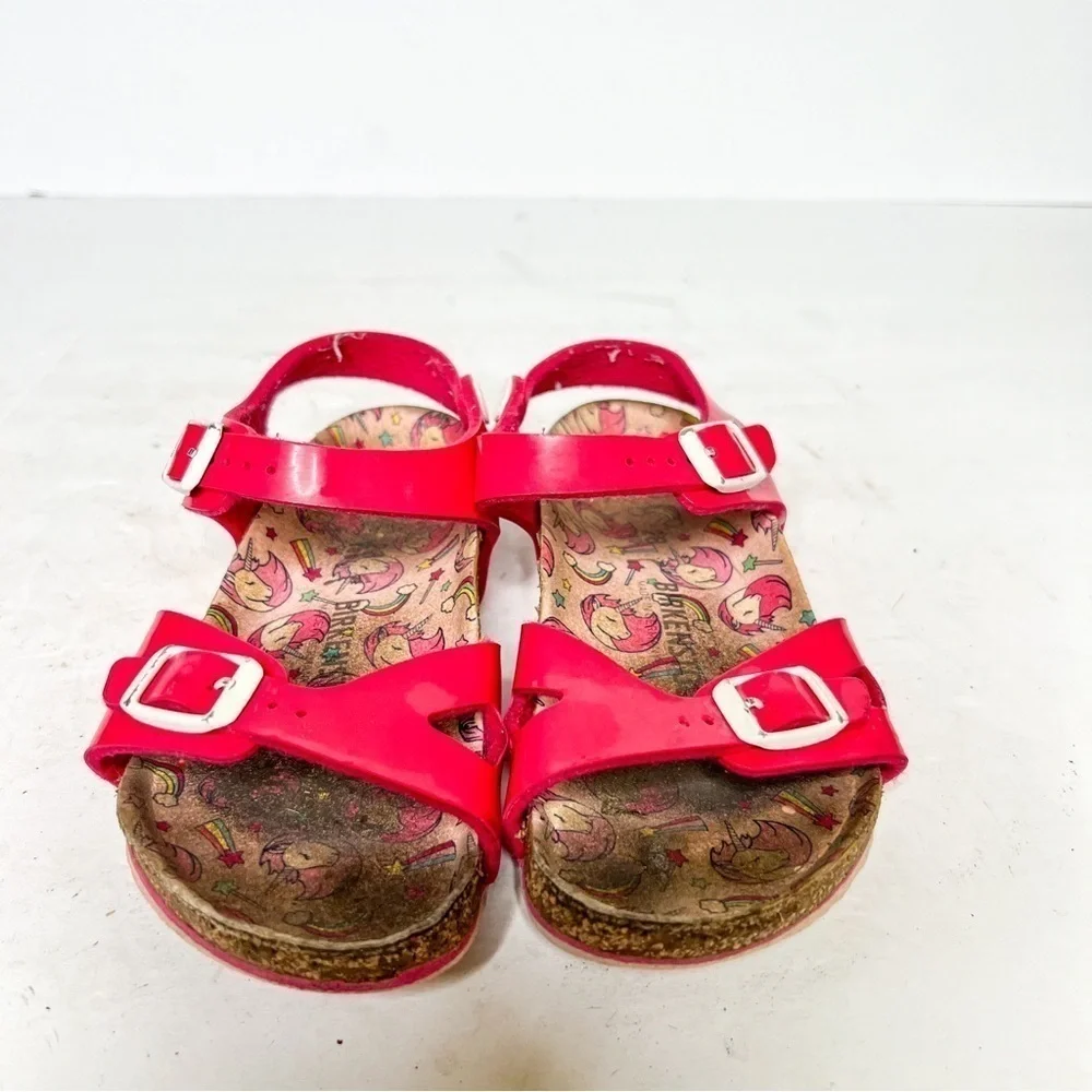 Birkenstock Rio Pink Patent Leather Slingback Sandals Size 10 Children’s Unicorn